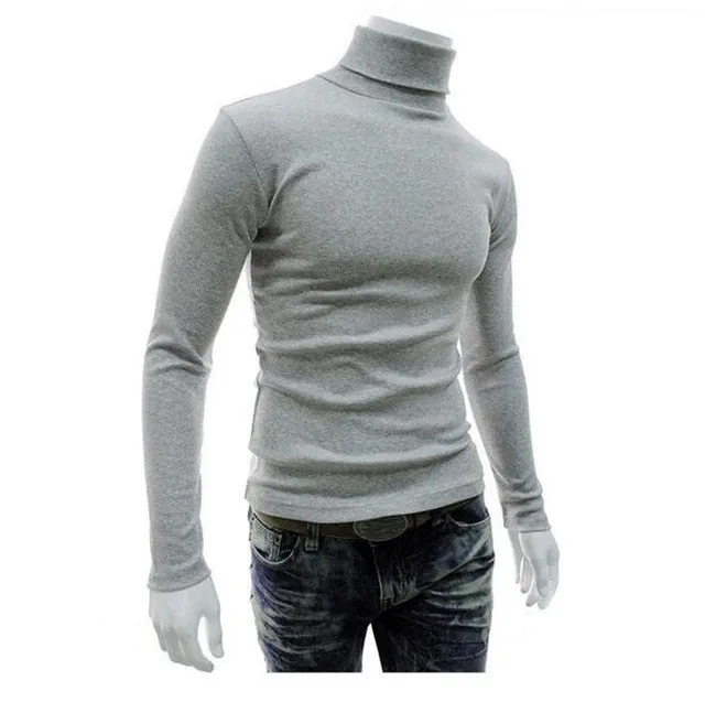 2020 New Autumn Winter Men'S sweater Men's Turtleneck Solid Color Casual Sweater Men's Slim Fit Brand Knitted Pullovers