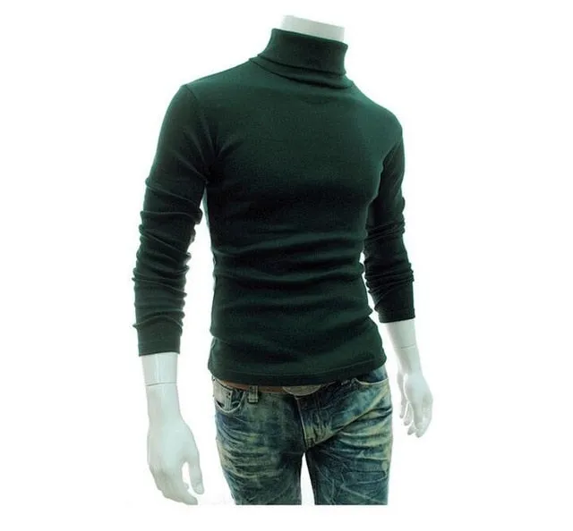 2020 New Autumn Winter Men'S sweater Men's Turtleneck Solid Color Casual Sweater Men's Slim Fit Brand Knitted Pullovers