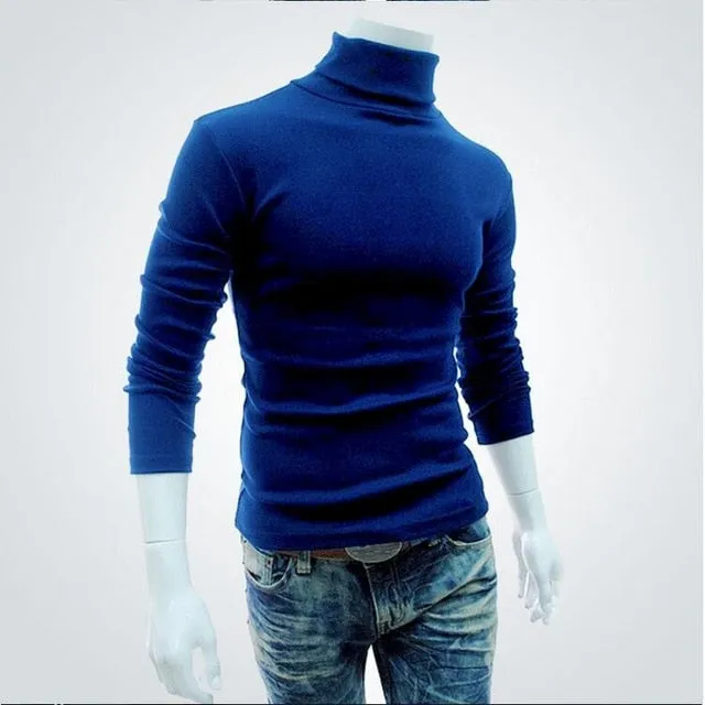 2020 New Autumn Winter Men'S sweater Men's Turtleneck Solid Color Casual Sweater Men's Slim Fit Brand Knitted Pullovers