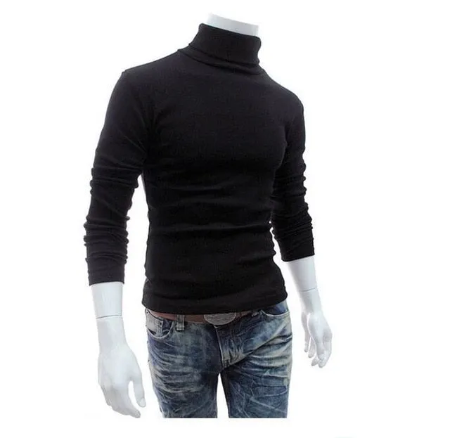 2020 New Autumn Winter Men'S sweater Men's Turtleneck Solid Color Casual Sweater Men's Slim Fit Brand Knitted Pullovers