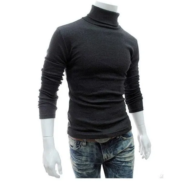 2020 New Autumn Winter Men'S sweater Men's Turtleneck Solid Color Casual Sweater Men's Slim Fit Brand Knitted Pullovers