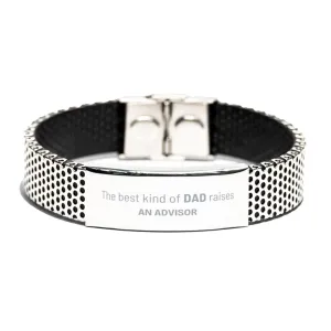 Advisor Dad Gifts, The best kind of DAD, Father's Day Appreciation Birthday Stainless Steel Bracelet for Advisor, Dad, Father from Son Daughter