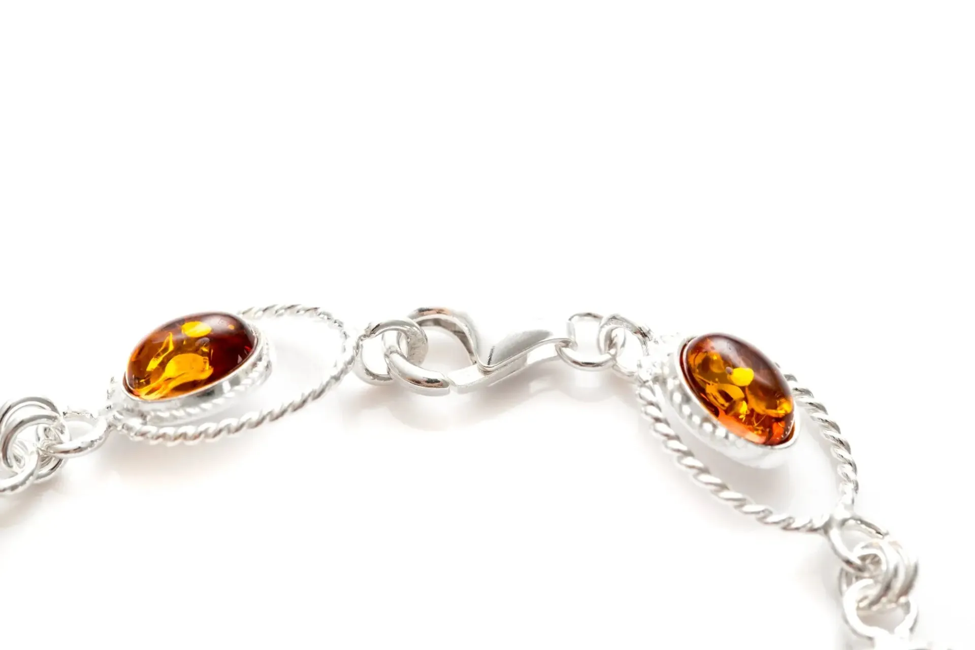 Amber Quintessence Link Bracelet - Timeless Elegance in Classic Amber Jewelry