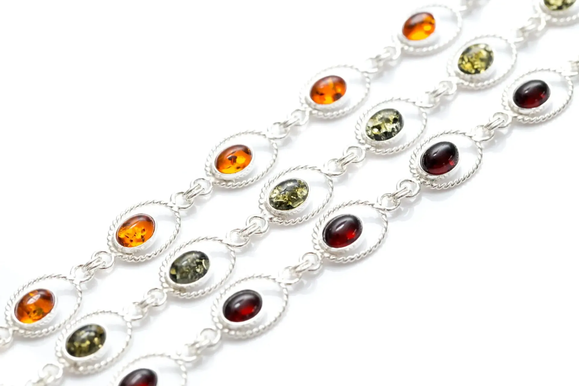 Amber Quintessence Link Bracelet - Timeless Elegance in Classic Amber Jewelry