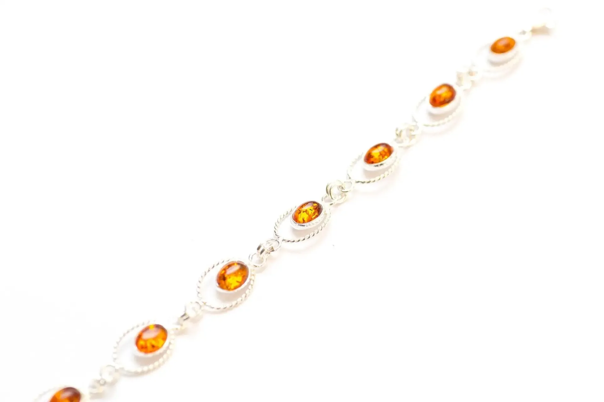 Amber Quintessence Link Bracelet - Timeless Elegance in Classic Amber Jewelry