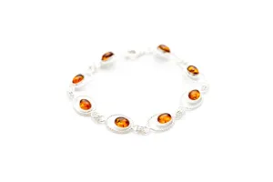 Amber Quintessence Link Bracelet - Timeless Elegance in Classic Amber Jewelry