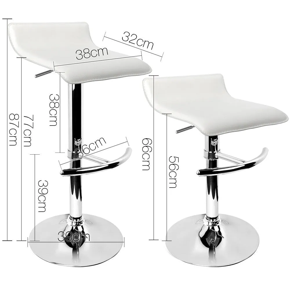 Artiss Set of 2 PU Leather Bar Stools - White