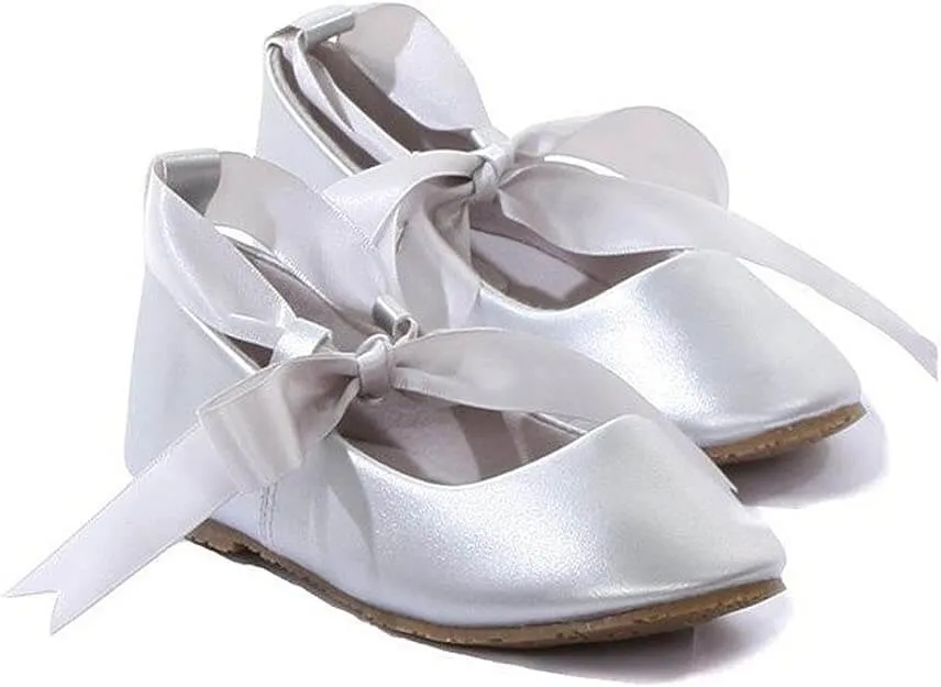 Baby Ballerina Ribbon Shoes - Silver