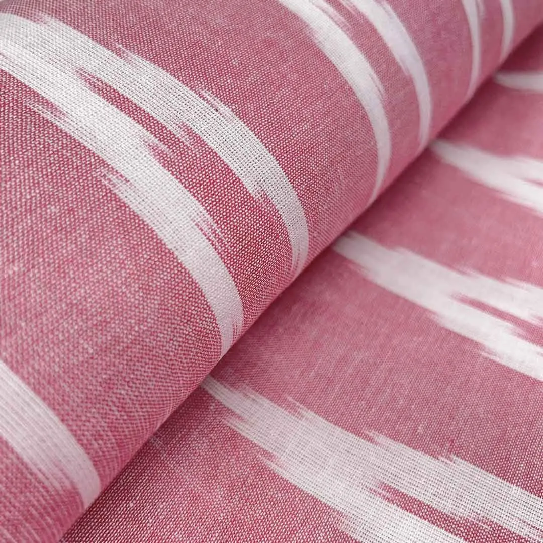 Baby Pink Chevron Cotton Ikat Fabric (Wholesale)