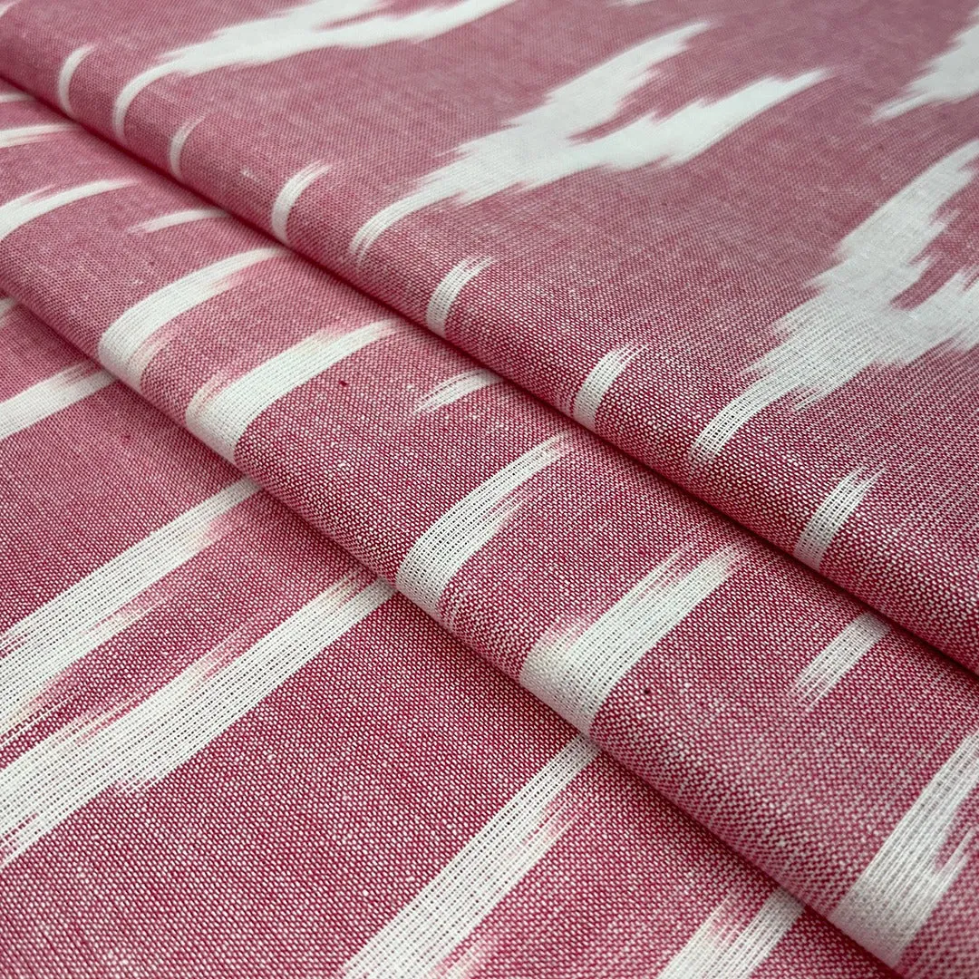 Baby Pink Chevron Cotton Ikat Fabric (Wholesale)