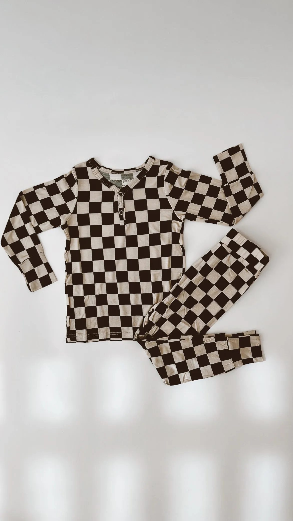 Black Checkered | Bamboo Two Piece Pajamas