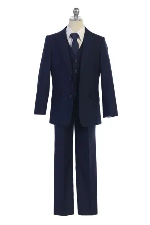 Boys Navy Blue 5 Piece Suit