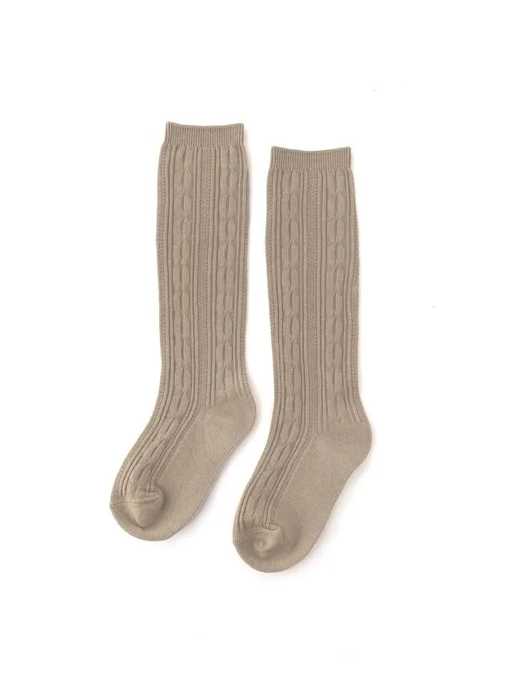 Cable Knit Knee High Socks