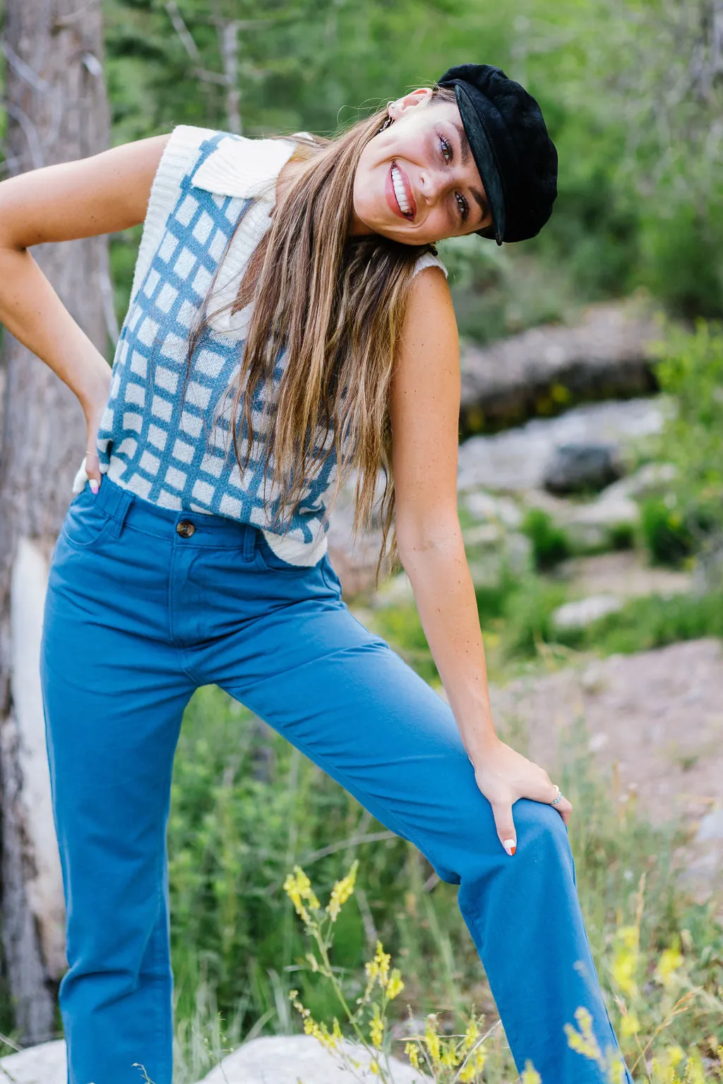 Cameryn Tapered Cotton Pants // Blue