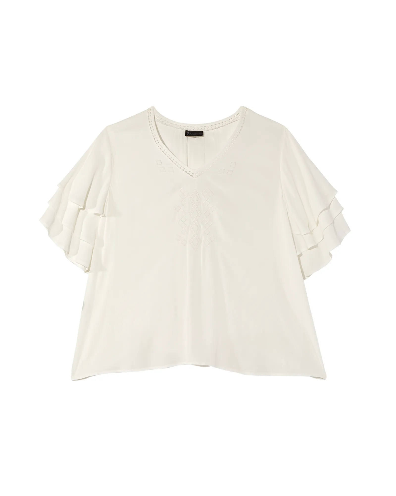 Clara Layered Sleeve Top | White