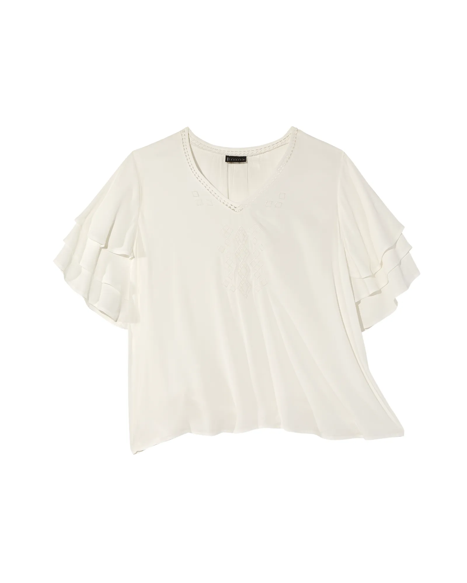 Clara Layered Sleeve Top | White