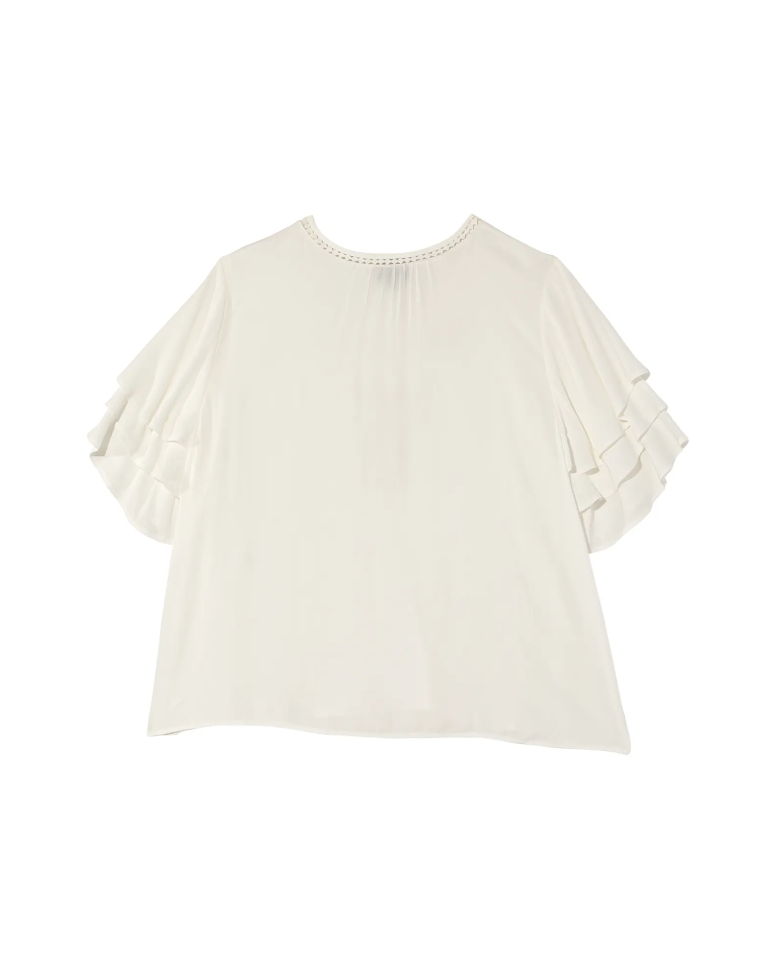 Clara Layered Sleeve Top | White