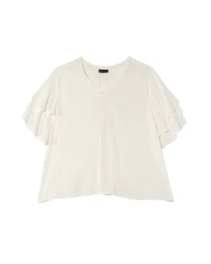 Clara Layered Sleeve Top | White