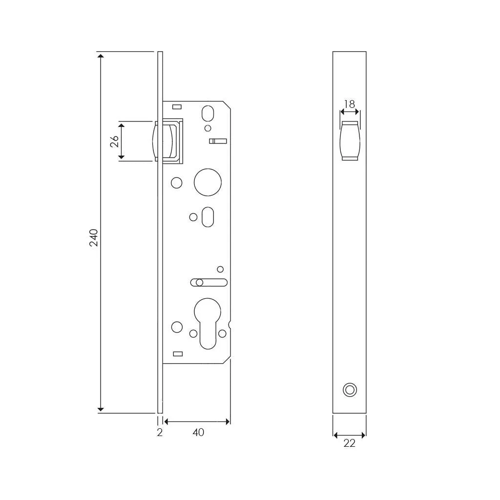 Concord XL 400mm Back to Back Pull Handle Pack - 3 Radius Cornered Hinges - Satin Stainless Steel