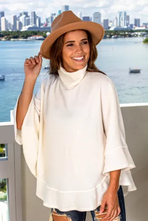 Cream Poncho Top