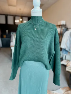 Evening Plans Ribbed Sweater - Hunter Green