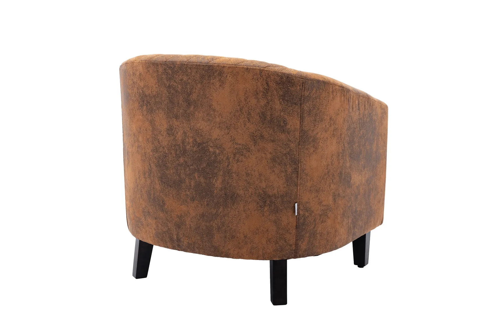 Fablise Accent Barrel Armchair with Nailheads in Light Coffee