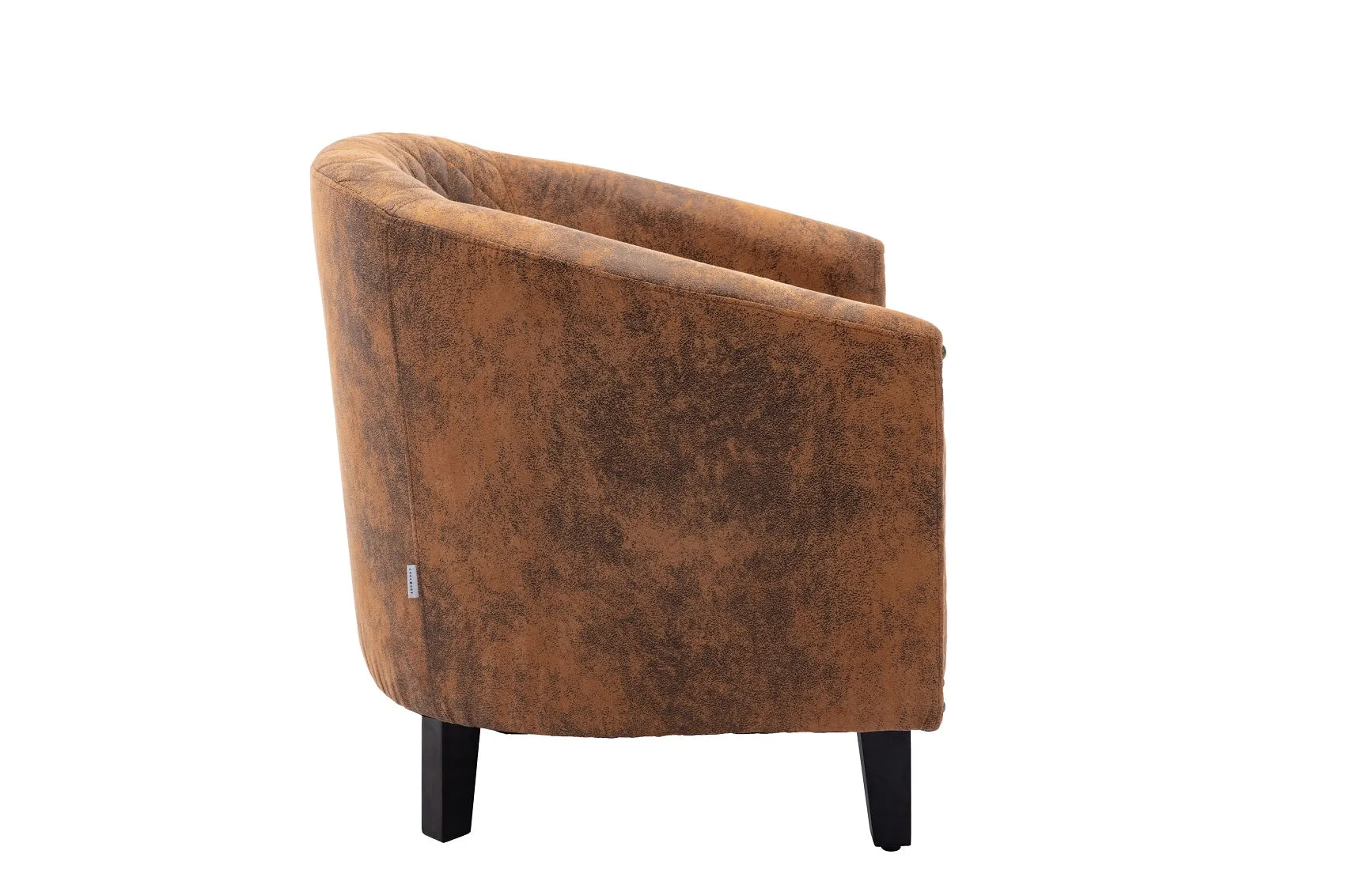 Fablise Accent Barrel Armchair with Nailheads in Light Coffee