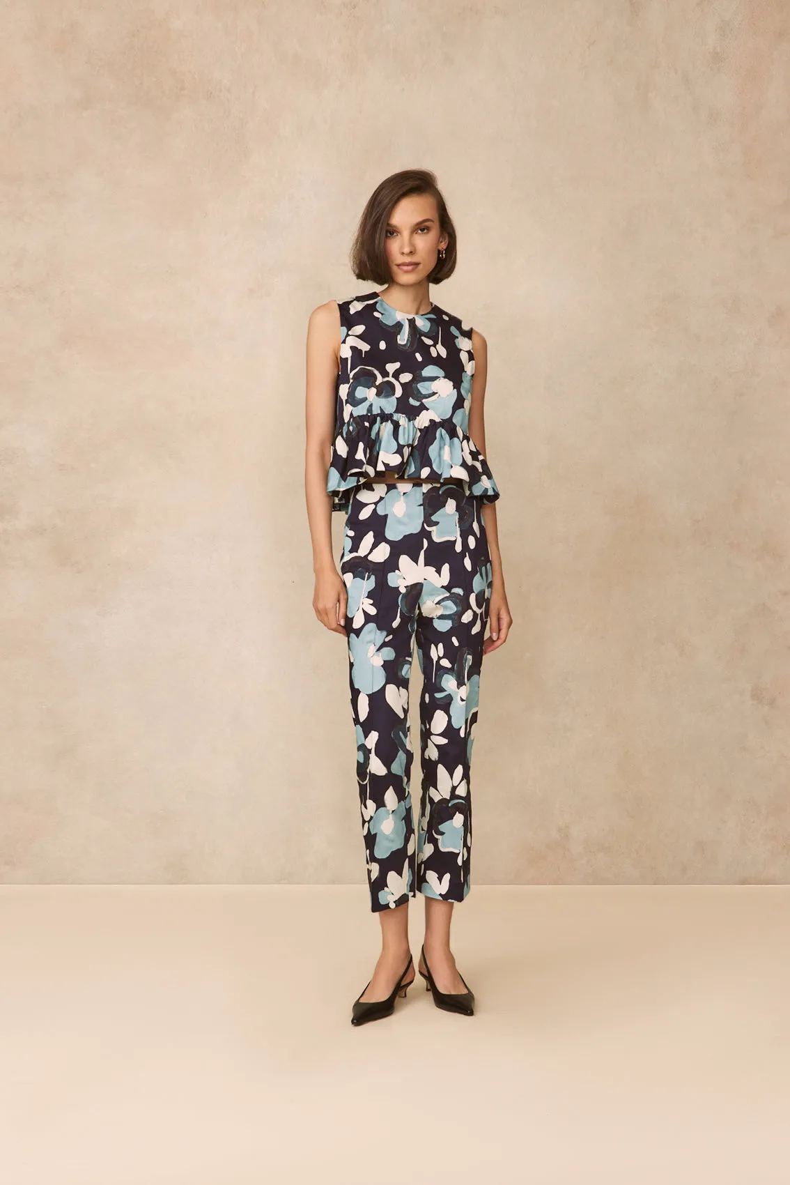 Floral Painted Cotton Kate Pant