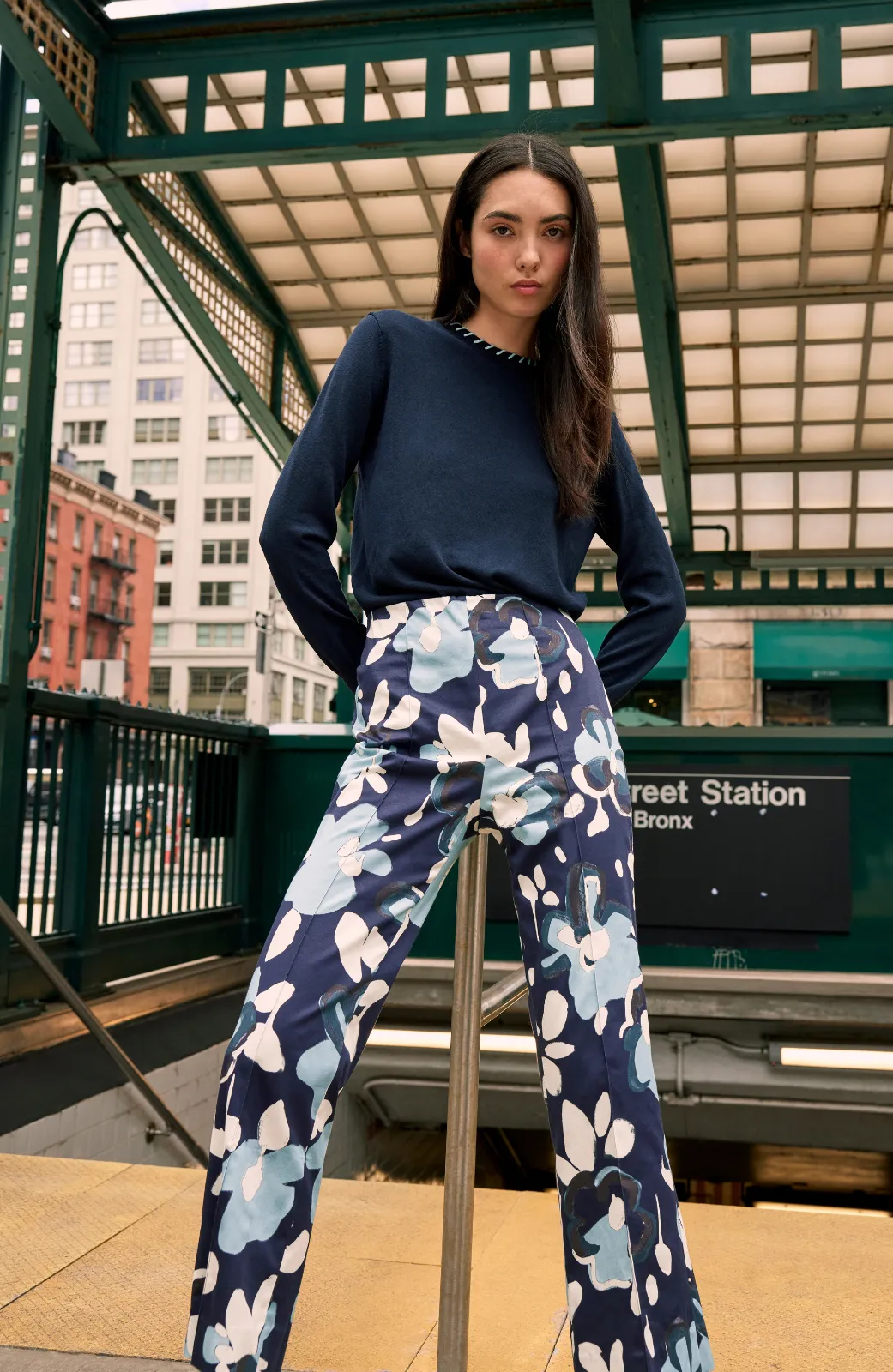 Floral Painted Cotton Kate Pant