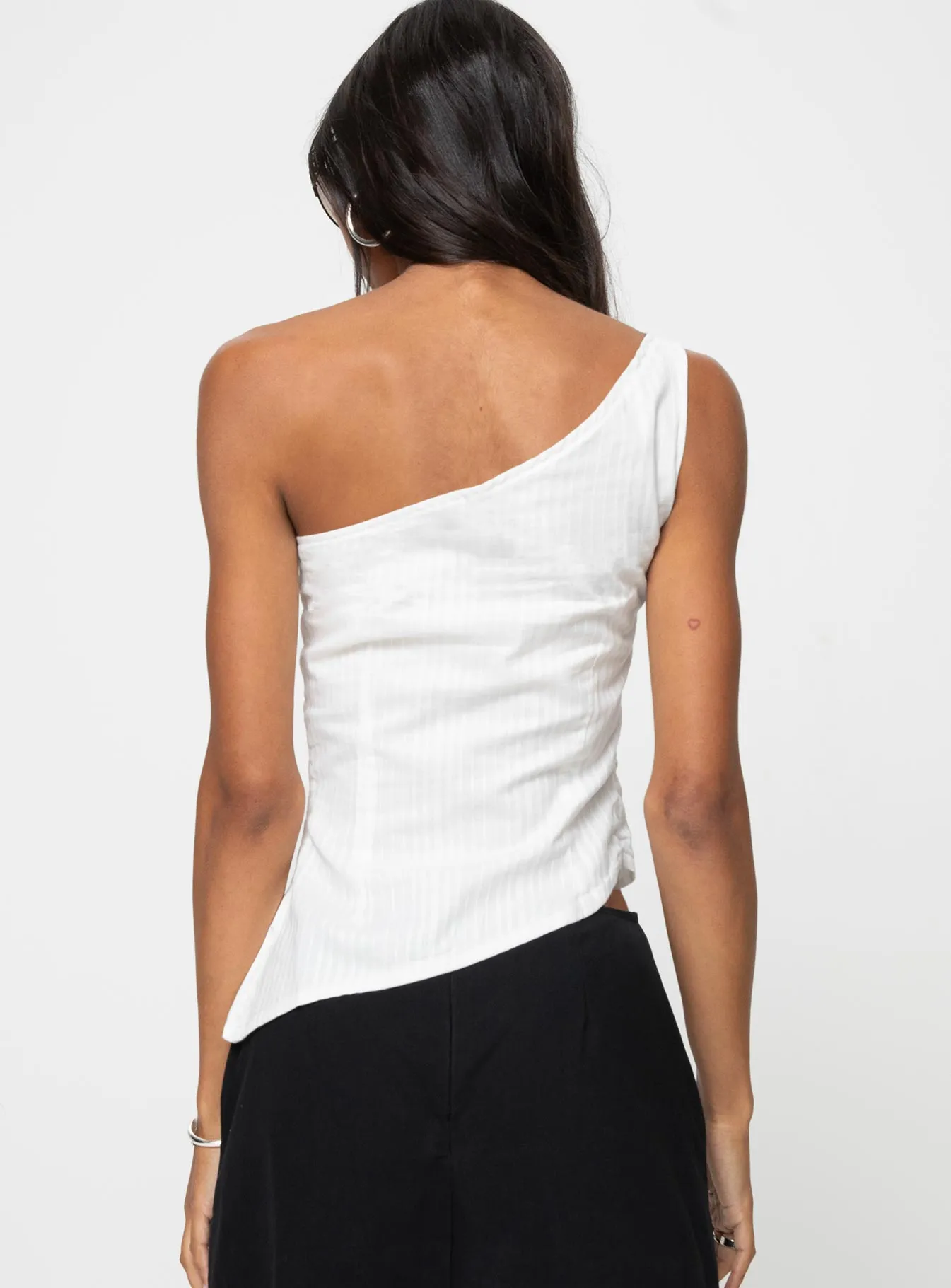 Flyss One Shoulder Top White