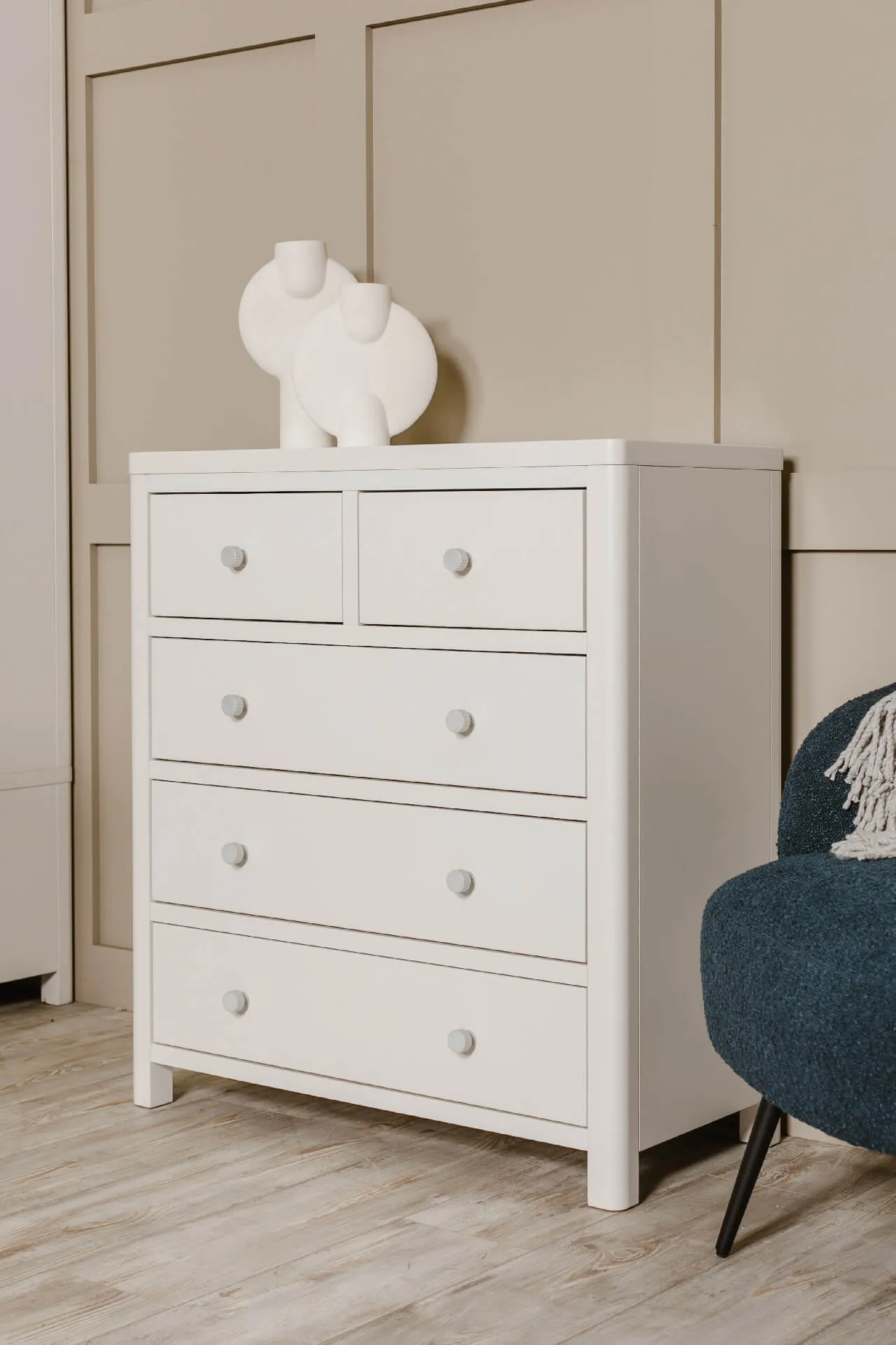 Freya Tall 5 Drawer Chest of Drawers Natural