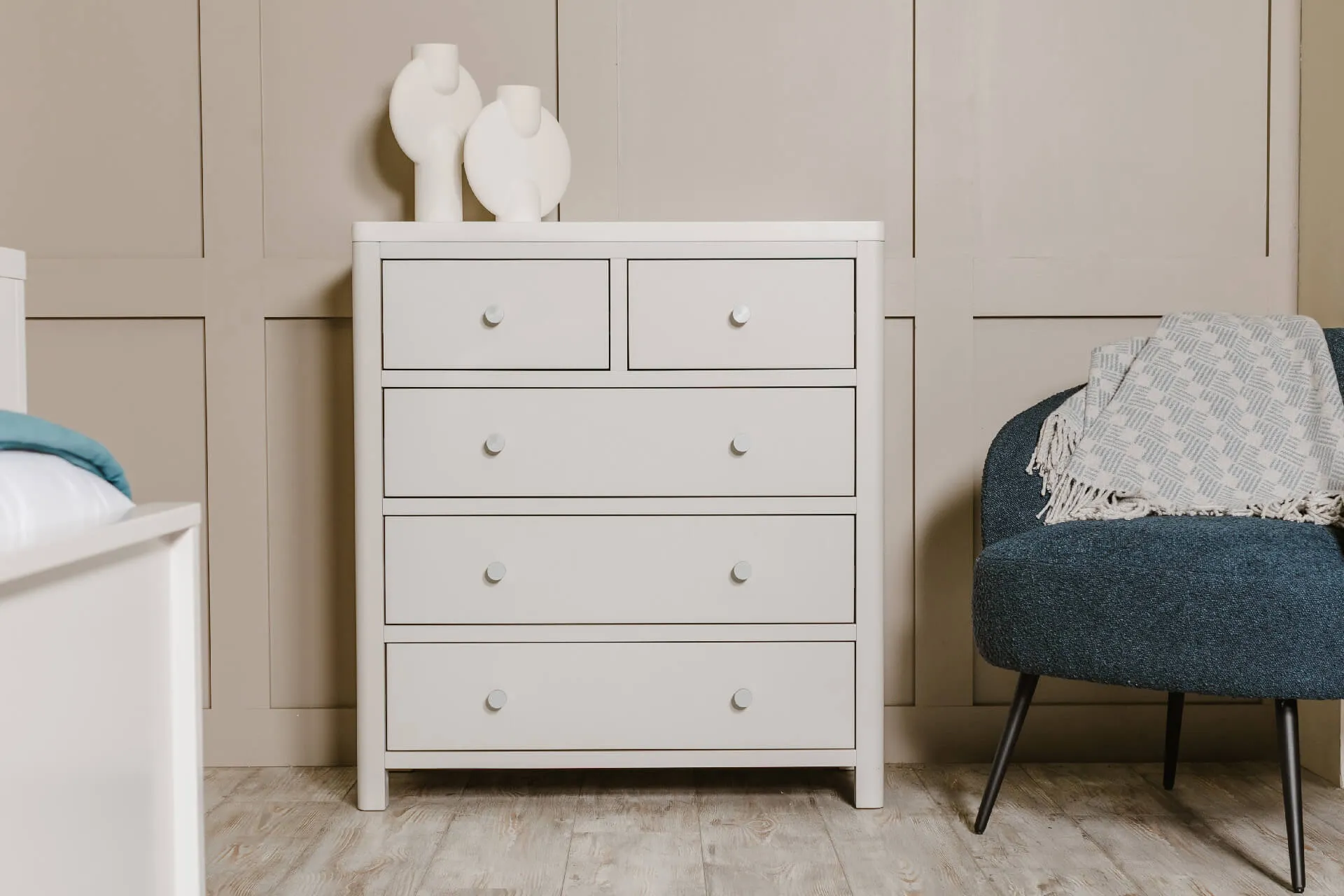 Freya Tall 5 Drawer Chest of Drawers Natural