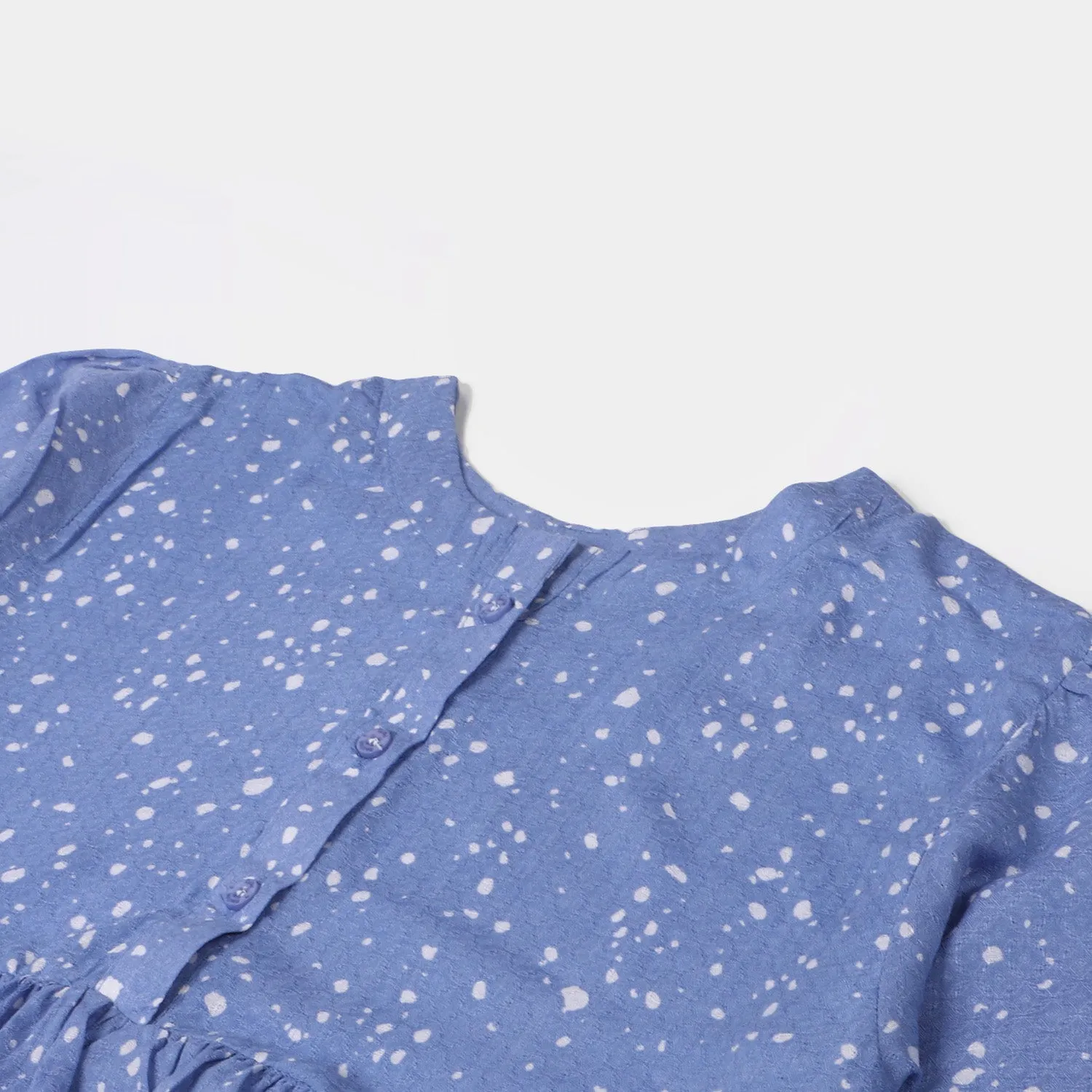 Girls Casual Top Dotted - Blue