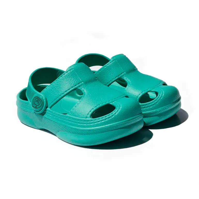 Green Solid Toddler Clogs