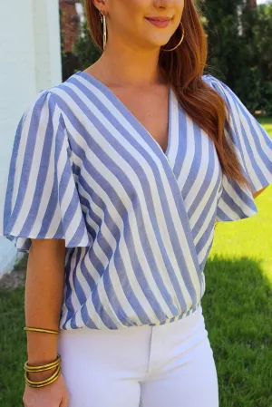 Havana Striped V Neck Crop