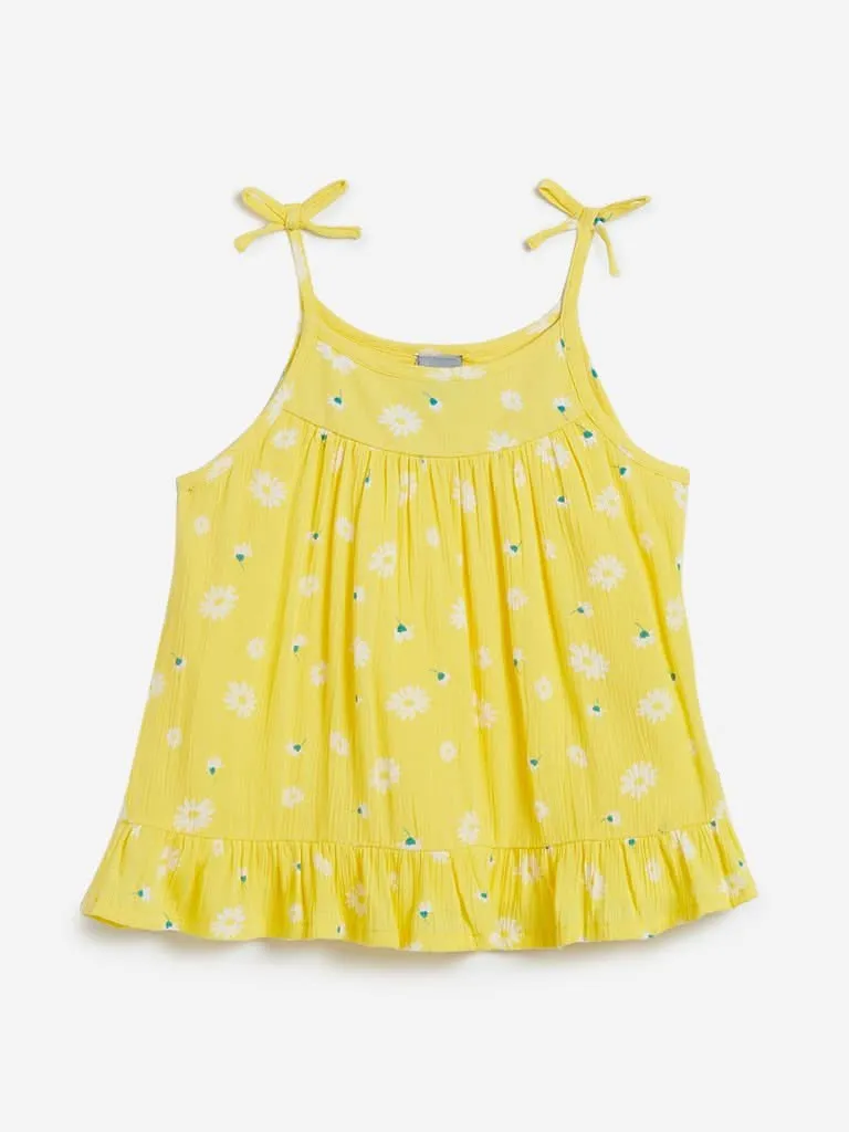 HOP Kids Yellow Floral Patterned Top