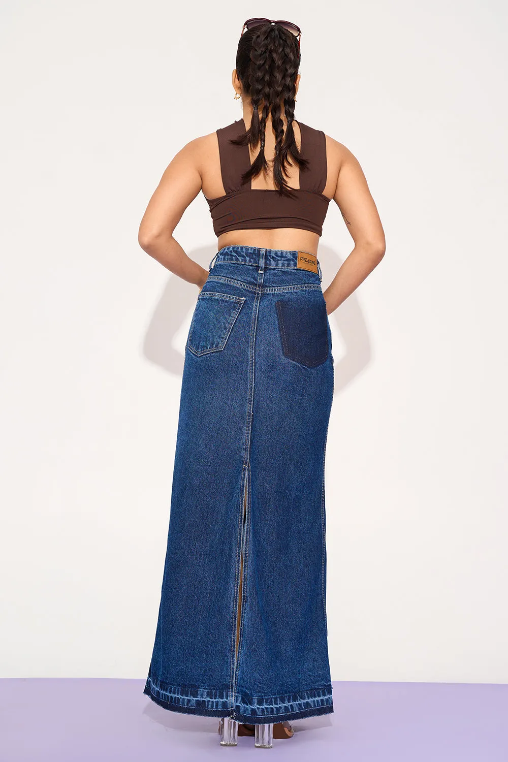 Indigo Skyler Mid Slit Maxi Skirt