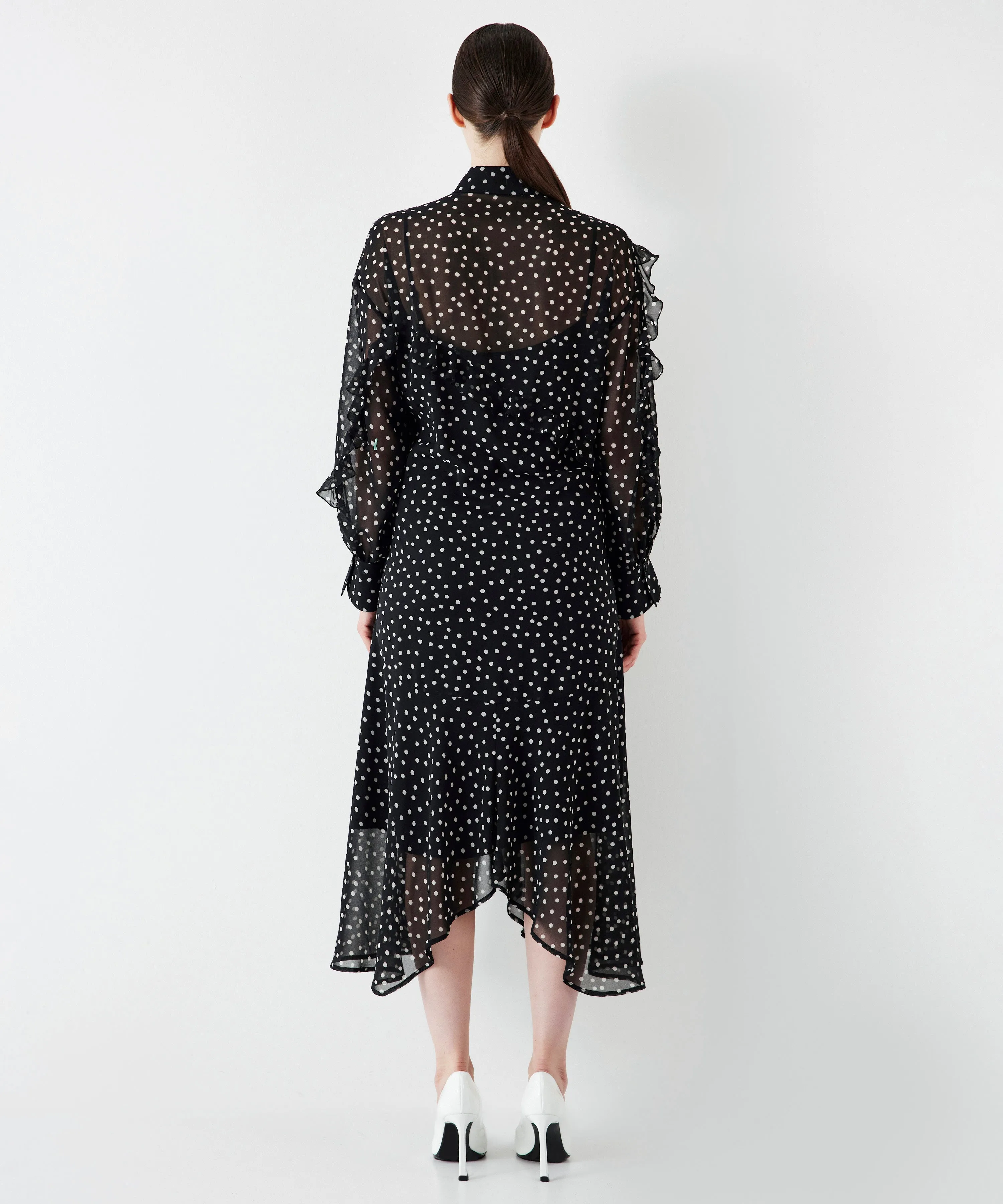 Ipekyol Polka Dot Pattern Shirt Dress Black