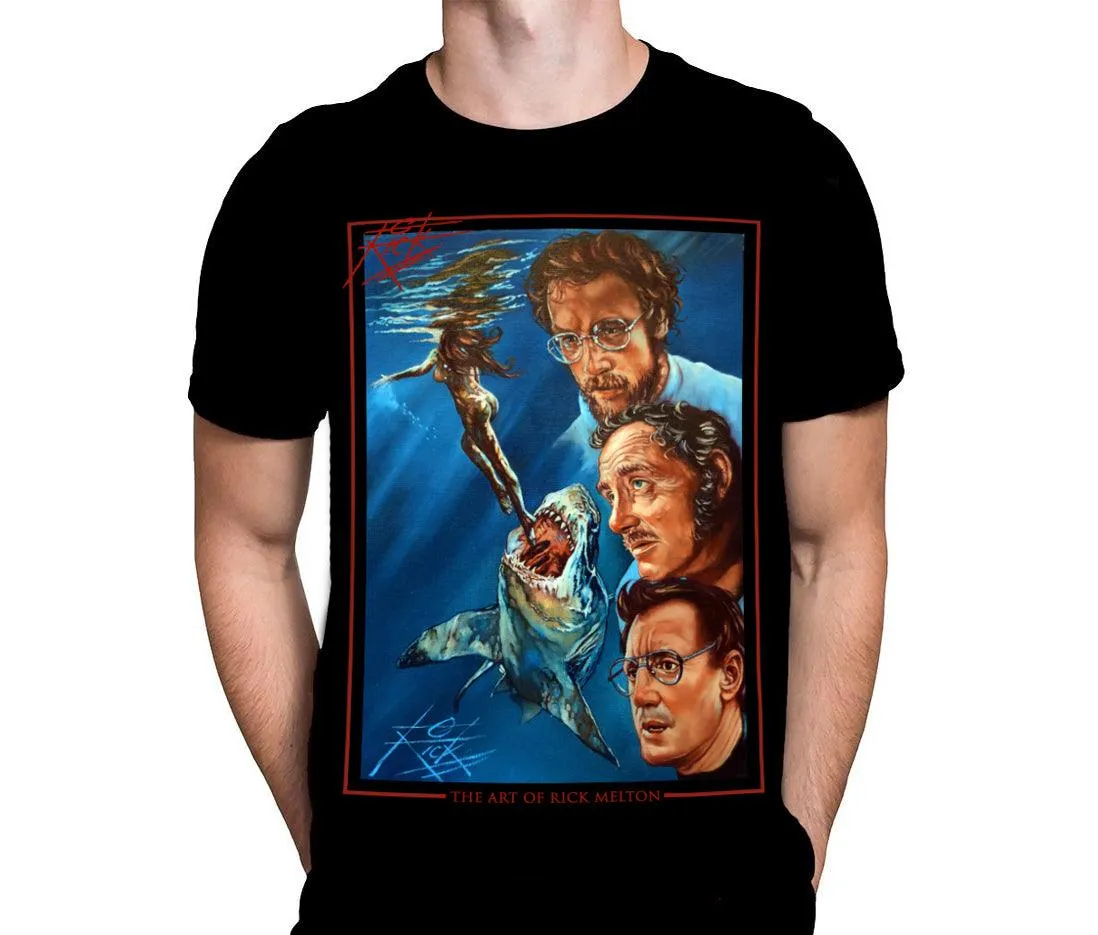 Jaws Opening Scene - Classic Horror Movie Art by Rick Melton - T-Shirt