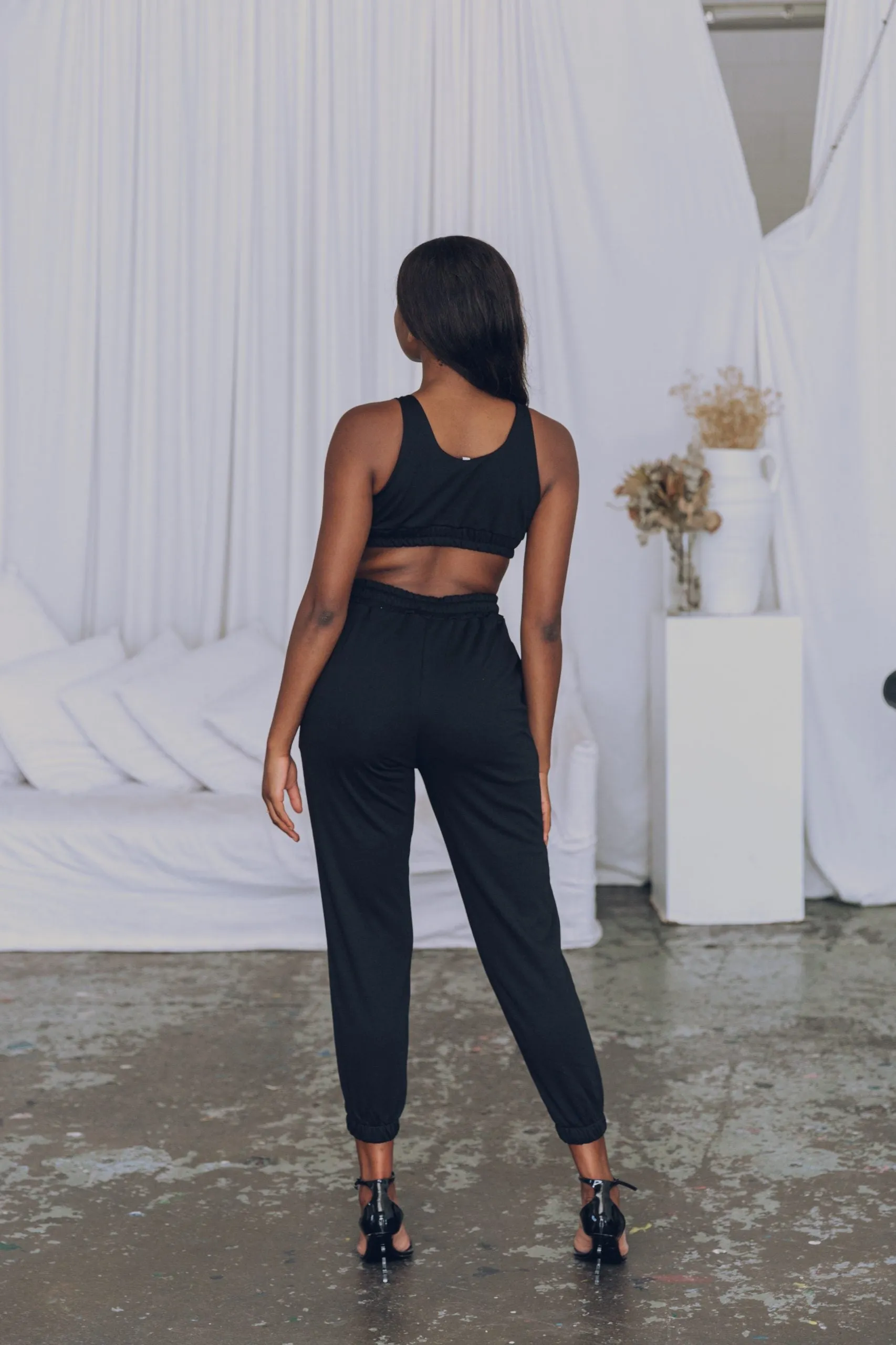 KG Lounge Crop Top - Black