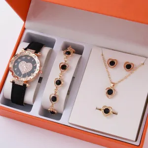 Korean Minimalist High-End Quartz Watch Set Elegant Fashion Timepiece