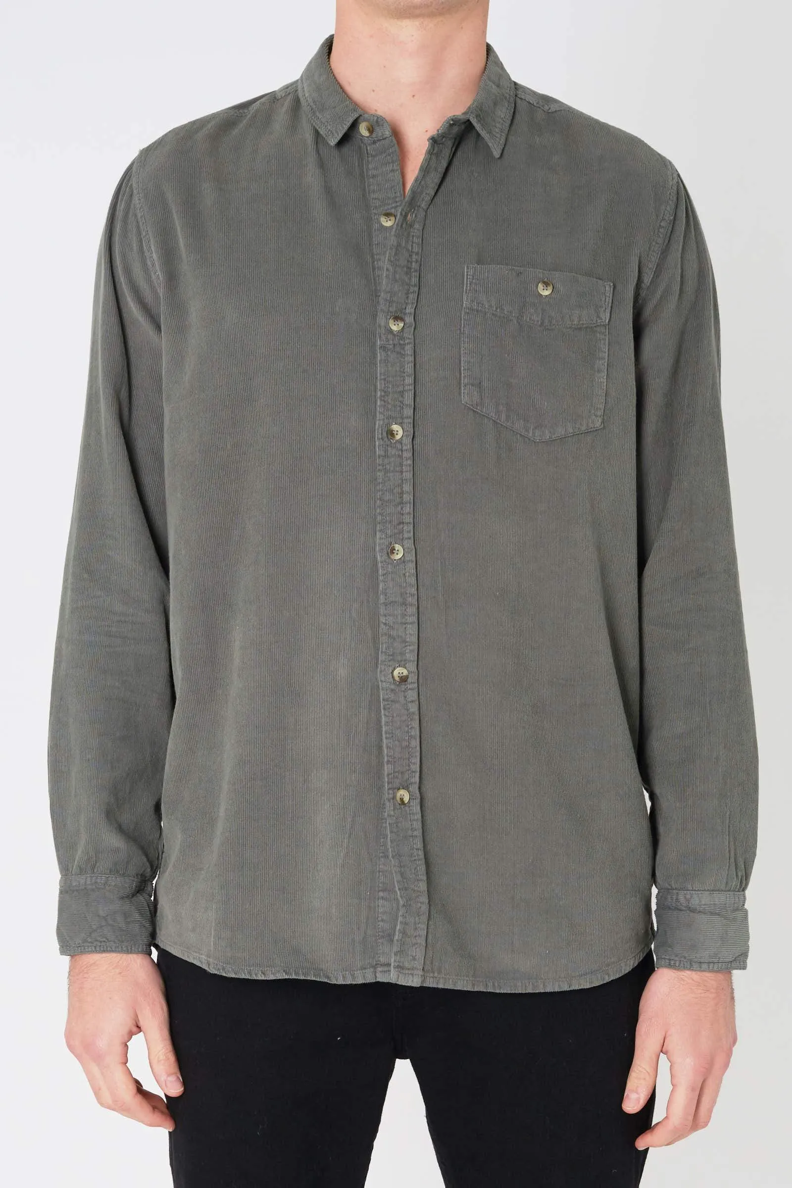 Men At Work Cord Shirt - Olive