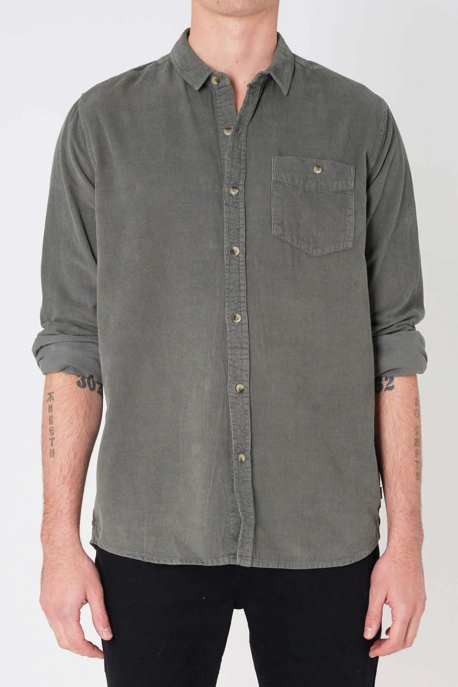 Men At Work Cord Shirt - Olive