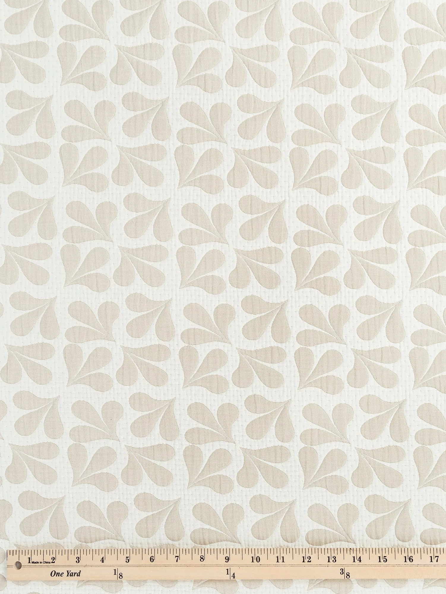 Petal Quilted Jacquard with Batting - Beige   Cream - Swatch