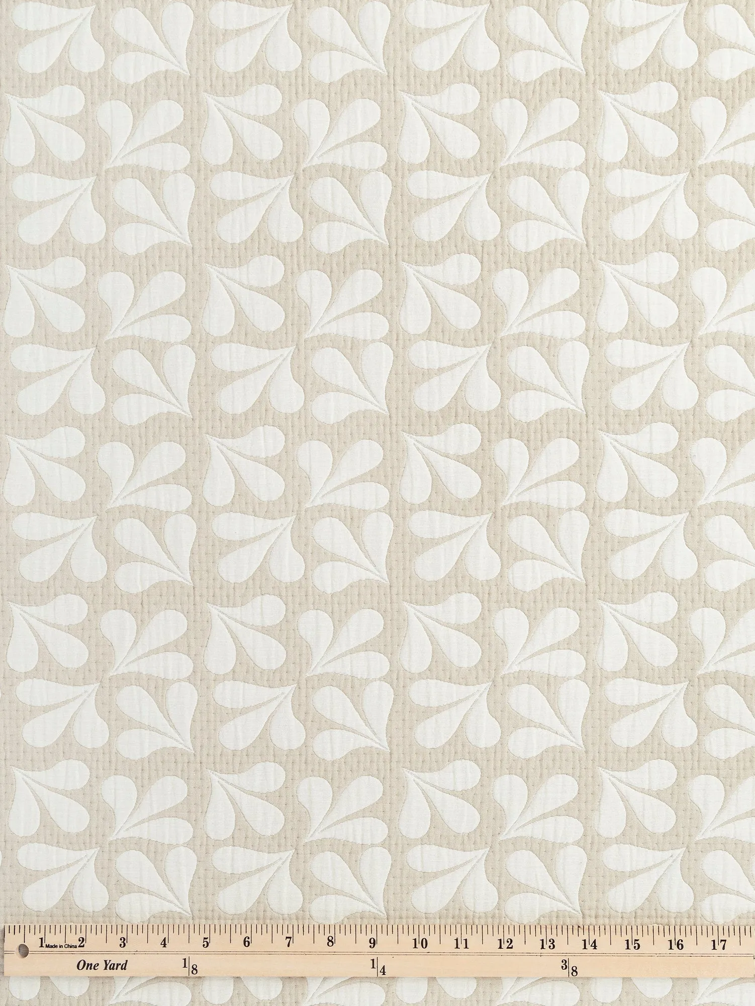 Petal Quilted Jacquard with Batting - Beige   Cream - Swatch