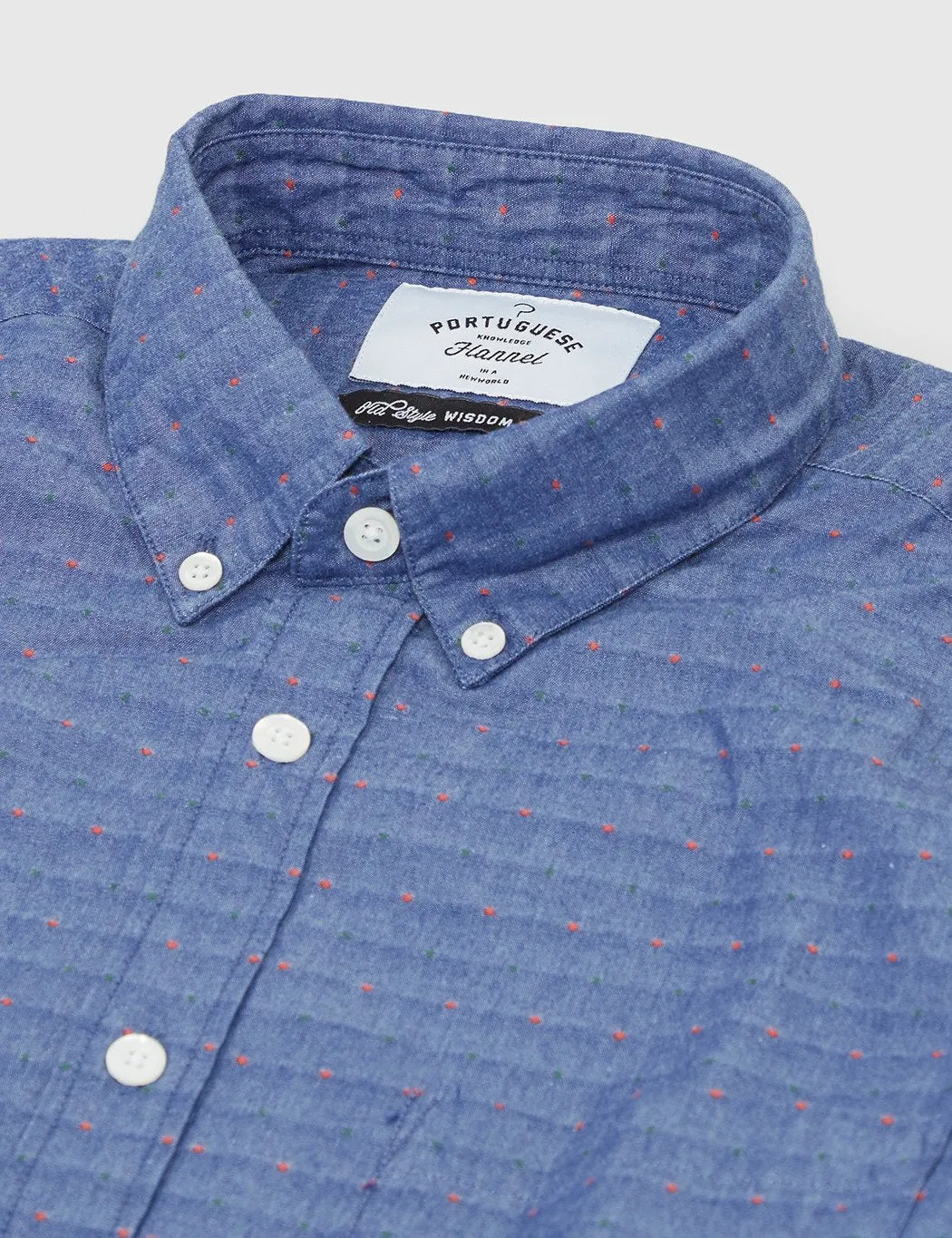 Portuguese Flannel Cafe Button Down Shirt - Blue