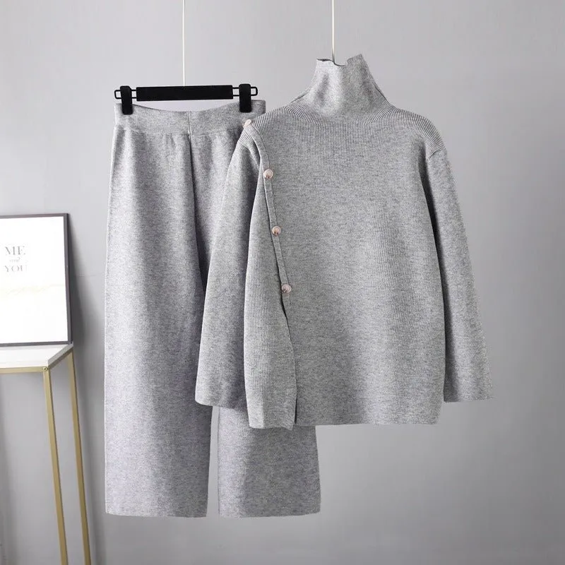 Pre Order:  Turtleneck Sweater and Pants Knit Set