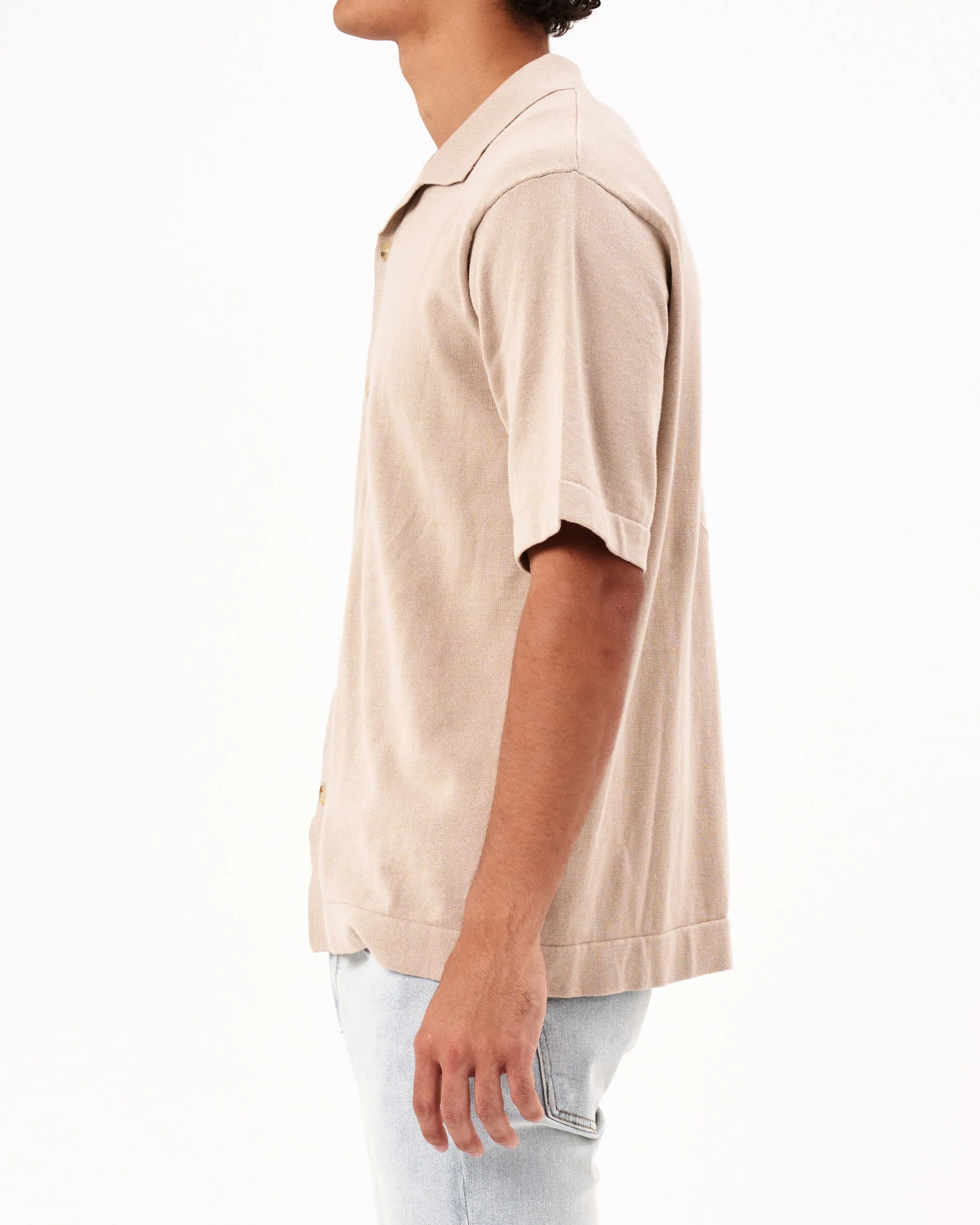 ROLLAS - Bowler Knit Classic Shirt - Stone