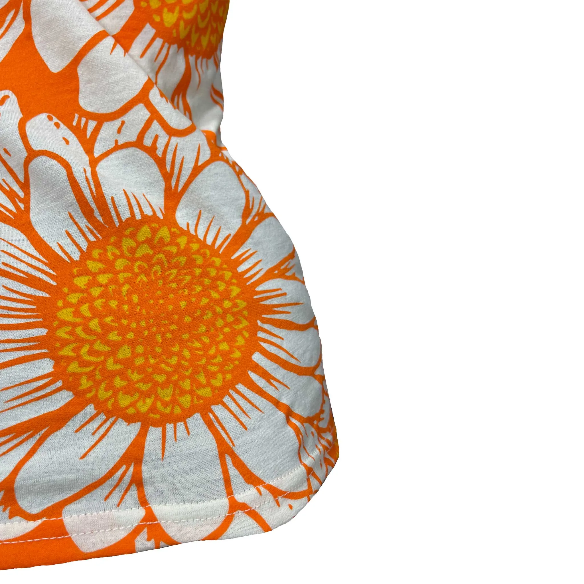 SECONDS Women's Flower Power Merino Tank Top | Orange Zest