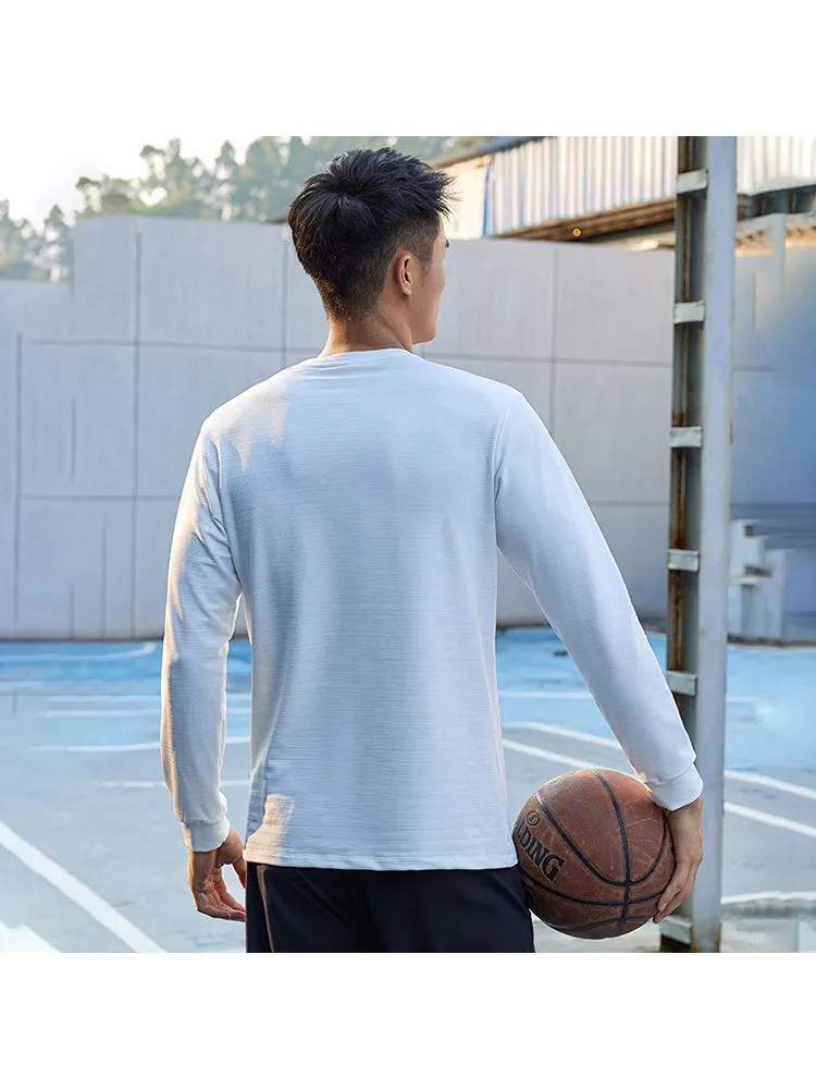 Sports Sweatshirt Men'S Pullover Crew Neck Thickened Warm Bottoming Shirt Men'S Casual Loose Long-Sleeved Tops